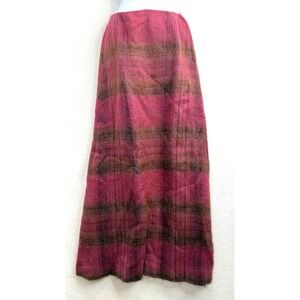 Vintage Rannoch Mohair & Wool Scotland Pink Plaid Skirt Size 12